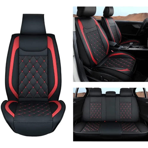Nilight Hyundai Honda Accord Kia Civic Corolla Camry CRV RAV4 Fusion 5 Seat Covers (Full Set, Black Red)