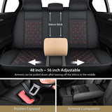 Nilight Hyundai Honda Accord Kia Civic Corolla Camry CRV RAV4 Fusion 5 Seat Covers (Full Set, Black Red), view 3