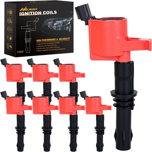 Nilight Ignition Coil Pack DG511 Fit for Ford F150 F250 F350 Super Duty Expedition Explorer Lincoln Navigator Mark Mercury 1999 2000 2001-2008 4.6L 5.4L V8 V10 OE# C1541 FD508 Ignition Coils Set of 8