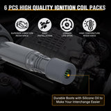 Nilight Ignition Coil Pack Fit for 2008 2009 2010 2012 2013 2014 2015 2016 Honda Accord Odyssey Pilot Ridgeline Acura RDX RL TL MDX ZDX TSX 3.5L 3.7L V6 OE# UF624 5C1722 Ignition Coils Set of 6, view 2