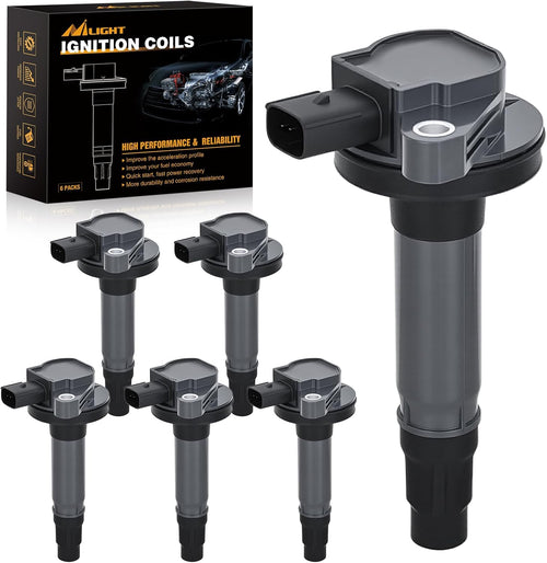 Nilight Ignition Coil Pack Fit for Ford Edge Explorer F150 Flex Taurus Lincoln MKS MKT MKZ Mazda 6 CX-9 Mercury Sable 3.5L 3.7L V6 2007 2008 2009 2010 2011-2016 OE# UF553 DG520 Ignition Coils Set of 6