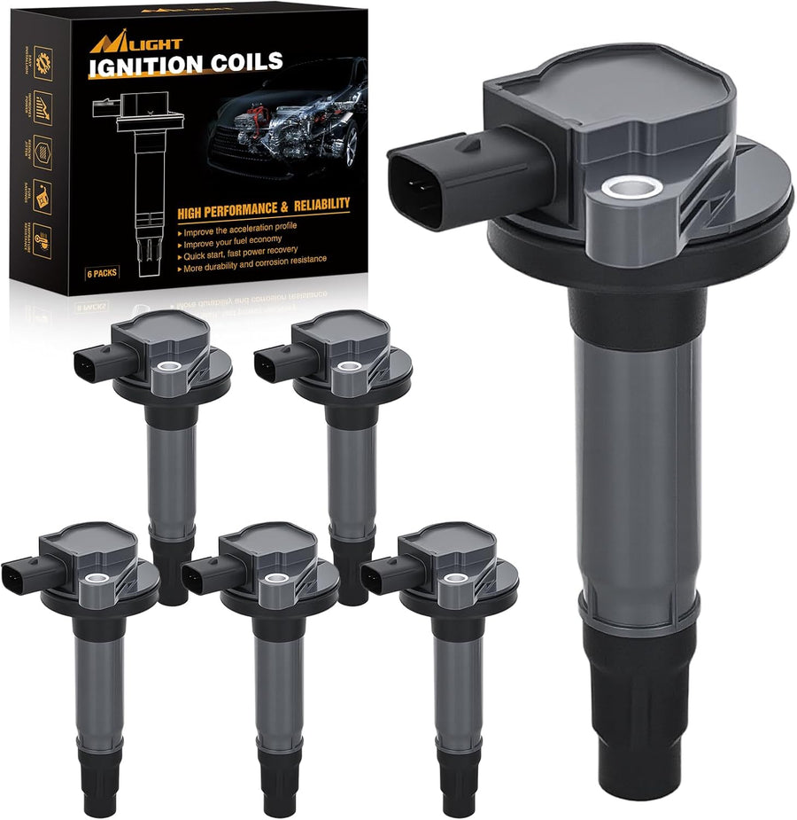 Nilight Ignition Coil Pack Fit for Ford Edge Explorer F150 Flex Taurus Lincoln MKS MKT MKZ Mazda 6 CX-9 Mercury Sable 3.5L 3.7L V6 2007 2008 2009 2010 2011-2016 OE# UF553 DG520 Ignition Coils Set of 6