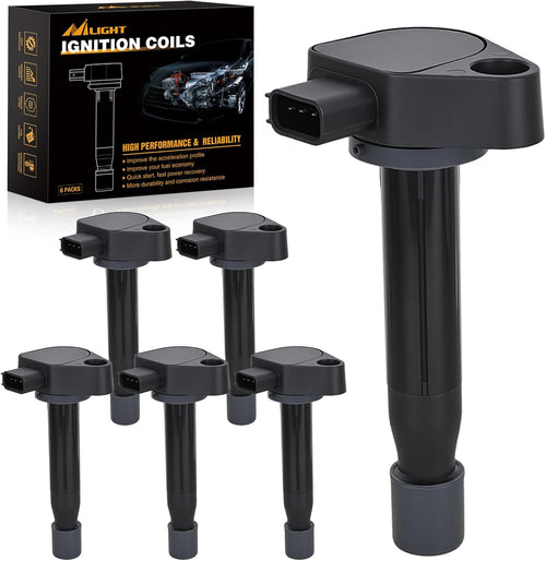 Nilight Ignition Coil Pack Fit for Honda 2000 2001 02 2003-2007 Accord Odyssey 2008-2010 EX LX DX NHL SE Fit for Acura 1999-2008 CL RL TL 3.0L 3.2L 3.5L V6 OE# UF242 C1221 Ignition Coils Set of 6