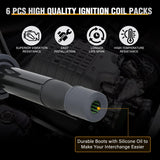 Nilight Ignition Coil Pack Fit for Honda 2000 2001 02 2003-2007 Accord Odyssey 2008-2010 EX LX DX NHL SE Fit for Acura 1999-2008 CL RL TL 3.0L 3.2L 3.5L V6 OE# UF242 C1221 Ignition Coils Set of 6, view 2