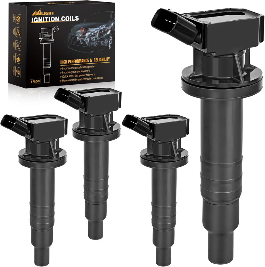 Nilight Ignition Coil Pack Fit for Toyota Chevy Prizm Pontiac Vibe Corolla Matrix Celica MR2 Spyder 2000 2001 2002 2003 2004 2005 2006 2007 2008 1.8 L4 OE# UF247 UF315 C1249 Ignition Coils Set of 4