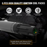 Nilight Ignition Coil Pack Fit for Toyota Sienna Avalon Camry Highlander Rav4 Venza Lexus RX350 IS350 ES350 RX450h 3.5L V6 2007 2008 09 2010-2015 OE# UF487 C1601 90919-A2007 Ignition Coils Set of 6, view 2
