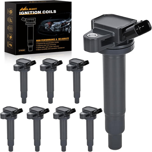 Nilight Ignition Coil Pack Fit for Toyota Tundra Sequoia Land Cruiser 4Runner Lexus GS430 LS430 GX470 LX470 LX570 SC430 2000 2001 2002-2009 4.3L 4.7L 5.7L V8 OE# UF493 UF230 Ignition Coils Set of 8