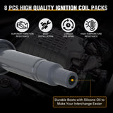 Nilight Ignition Coil Pack Fit for Toyota Tundra Sequoia Land Cruiser 4Runner Lexus GS430 LS430 GX470 LX470 LX570 SC430 2000 2001 2002-2009 4.3L 4.7L 5.7L V8 OE# UF493 UF230 Ignition Coils Set of 8, view 2