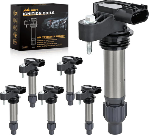 Nilight Ignition Coil Pack UF569 Fit for Buick Chevy GMC Pontiac Saab 9-4X Saturn Outlook Allure Enclave Cadillac CTS SRX XTS Impala Acadia Terrain G6 OE# C1555 D515C GN10494 Ignition Coils Set of 6