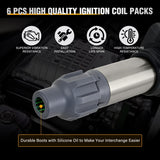 Nilight Ignition Coil Pack UF569 Fit for Buick Chevy GMC Pontiac Saab 9-4X Saturn Outlook Allure Enclave Cadillac CTS SRX XTS Impala Acadia Terrain G6 OE# C1555 D515C GN10494 Ignition Coils Set of 6, view 2