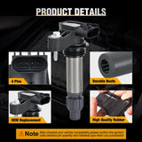 Nilight Ignition Coil Pack UF569 Fit for Buick Chevy GMC Pontiac Saab 9-4X Saturn Outlook Allure Enclave Cadillac CTS SRX XTS Impala Acadia Terrain G6 OE# C1555 D515C GN10494 Ignition Coils Set of 6, view 5