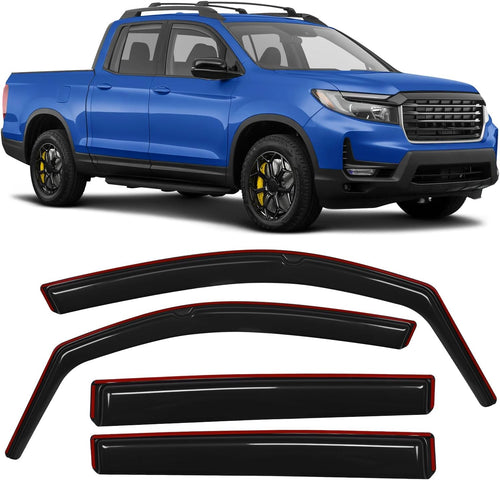 Nilight in Channel Rain Guard for Honda Ridgeline 2017 2018 2019 2020 2021 2022 2023 2024 2025 2026, Inside Mount Window Deflectors for Cars, Smoke Tinted, 4PCS