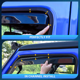 Nilight in Channel Rain Guard for Honda Ridgeline 2017 2018 2019 2020 2021 2022 2023 2024 2025 2026, Inside Mount Window Deflectors for Cars, Smoke Tinted, 4PCS, view 3