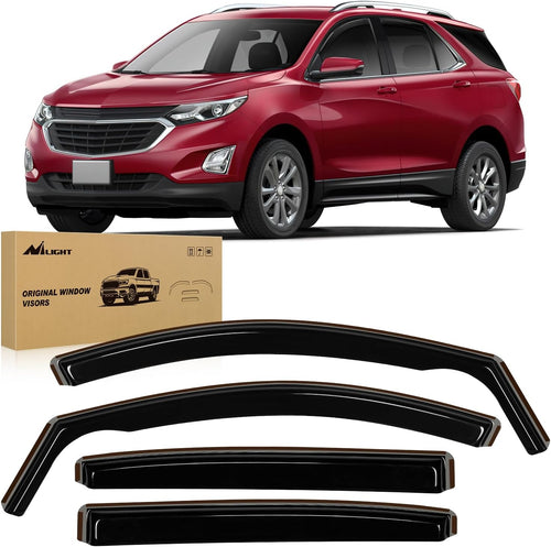 Nilight in-Channel Rain Guards for Chevrolet (Chevy) Equinox 2018 2019 2020 2021 2022 2023 2024, Vent Window Visors, Original Window Deflectors-4PCS