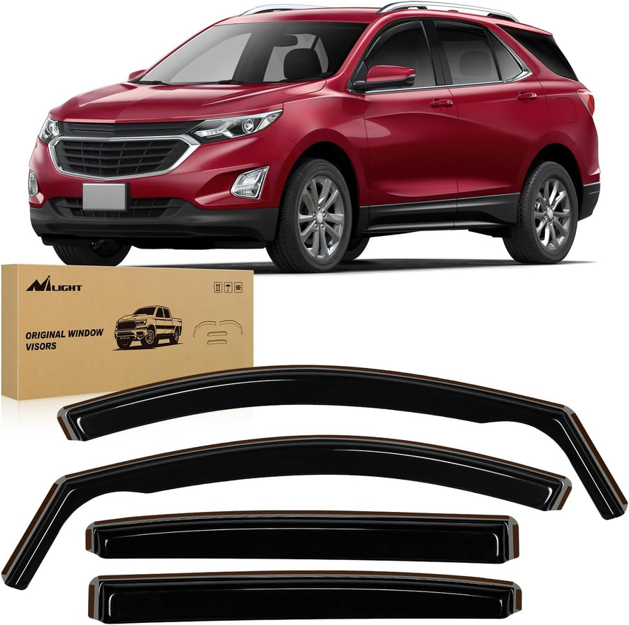 Nilight in-Channel Rain Guards for Chevrolet (Chevy) Equinox 2018 2019 2020 2021 2022 2023 2024, Vent Window Visors, Original Window Deflectors-4PCS