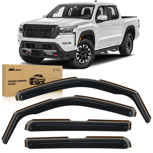 Nilight in-Channel Rain Guards for Frontier Crew Cab 2022 2023 2024 2025, Vent Window Visors, Original Window Deflectors-4PCS