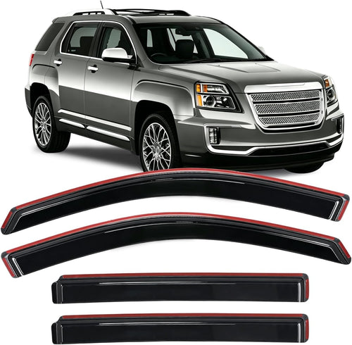 Nilight in-Channel Rain Guards for GMC Terrain 2010-2017, 4PCS | Window Deflectors Window Visors for Fresh Air Circulation, GMC Terrain 2010 2011 2012 2013 2014 2015 2016 2017, Smoke Tinted