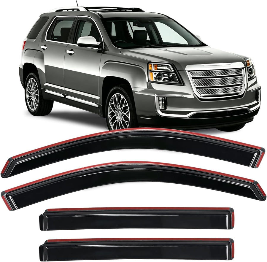 Nilight in-Channel Rain Guards for GMC Terrain 2010-2017, 4PCS | Window Deflectors Window Visors for Fresh Air Circulation, GMC Terrain 2010 2011 2012 2013 2014 2015 2016 2017, Smoke Tinted