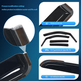 Nilight in Channel Rain Guards for Honda Ridgeline 2017 2018 2019 2020 2021 2022 2023 2024 2025 Original Window Deflectors, Vent Window Visors-4PCS, view 2