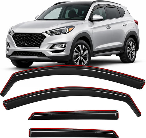 Nilight in-Channel Rain Guards for Hyundai Tucson 2016 2017 2018 2019 2020 2021, Smoke Tinted Window Visor Vent Shield Shade, Fresh Air Ventilation & Rain Protection, 4PCS
