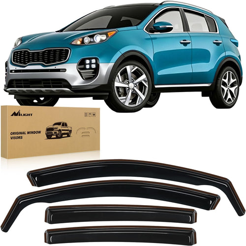 Nilight in-Channel Rain Guards for Kia Sportage 2017 2018 2019 2020 2021 2022, Vent Window Visors, Original Window Deflectors-4PCS