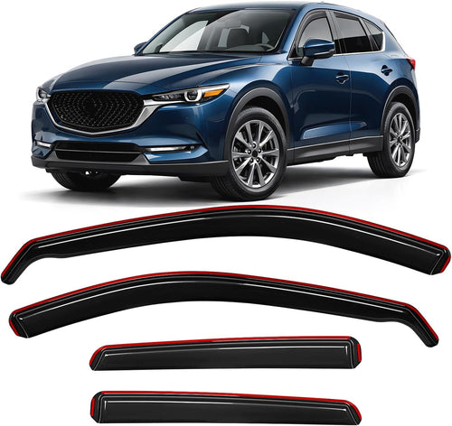 Nilight in-Channel Rain Guards Compatible with Mazda CX-5 2017-2025, Light Smoky Blue Vent Visors, Durable Window Deflectors for Fresh Air Circulation, 4PCS