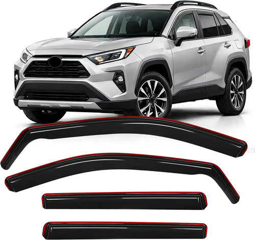 Nilight in-Channel Rain Guards for Toyota RAV4 2019 2020 2021 2022 2023 2024 2025, Smoke Tinted Side Window Visor Deflectors Vent Shades, Rain Protection & Wind Noise Reduction, 4PCS