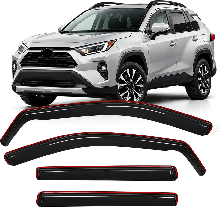 Nilight in-Channel Rain Guards for Toyota RAV4 2019 2020 2021 2022 2023 2024 2025, Smoke Tinted Side Window Visor Deflectors Vent Shades, Rain Protection & Wind Noise Reduction, 4PCS