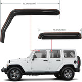 Nilight in Channel Rain Guards for Wrangler JK 2007 2008 2009 2010 2011 2012 2013 2014 2015 2016 2017 2018 Unlimited 4-Door Window Deflectors, Vent Window Visors, view 6