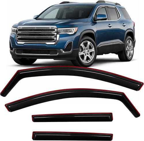 Nilight in-Channel Window Deflector for GMC Acadia 2017 2018 2019 2020 2021 2022 2023 2023, Smoke Tinted Window Visor Guards Vent Shades for Rain & Sun Protection, 4PCS