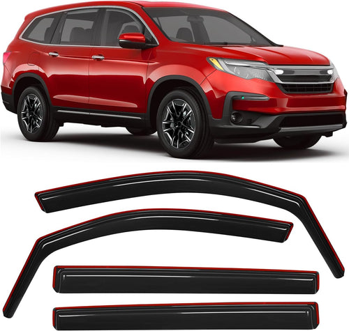 Nilight in-Channel Window Visors for Honda Pilot 2016 2017 2018 2019 2020 2021 2022, Side Window Deflectors Rain Guards for Cars, Sleek Low Profile Design, Smoke Tinted, 4PCS