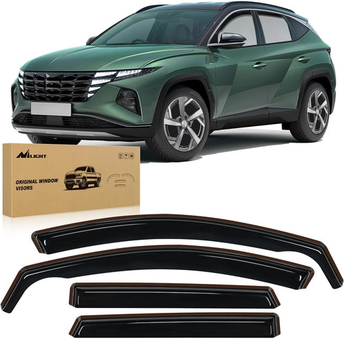 Nilight in-Channel Window Visors for Hyundai Tucson 2022-2026 Short Rear Window Version Only, Not for US/Canada Long-Wheelbase Models, Smoke Vent Deflectors, 4PCS