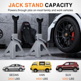 Nilight Jack Stands, 3 Ton (6,600 lbs) Capacity Heavy Duty Steel Car Lifting Stand, Adjustable Height 11.22 Inch to 16.53 Inch, 1 Pair, view 3
