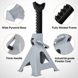 Nilight Jack Stands, 3 Ton (6,600 lbs) Capacity Heavy Duty Steel Car Lifting Stand, Adjustable Height 11.22 Inch to 16.53 Inch, 1 Pair, view 4