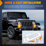 Nilight JK Front Turn Signals Light 8LED Smoked Lens Amber Fronts Grille Indicator Lights Day Running Waterproof Clearance Lamp Compatible with 2007-2017 Wrangler JKU, view 5