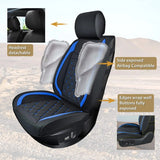 Nilight Kia Civic Corolla Hyundai Honda Camry CRV RAV4 Fusion 5 Seat Covers (Full Set, Black-Blue), view 2