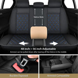Nilight Kia Civic Corolla Hyundai Honda Camry CRV RAV4 Fusion 5 Seat Covers (Full Set, Black-Blue), view 4