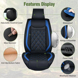 Nilight Kia Civic Corolla Hyundai Honda Camry CRV RAV4 Fusion Front Seat Covers Black-Blue, view 2