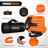 Nilight Kinetic Recovery Rope 48000 LBS 1in x 20ft Snatch Strap Heavy Duty Offroad Towing Starp Kit Vehicle Recovery kit for UTV ATV SUV Truck Car Jeep Tractor, view 3