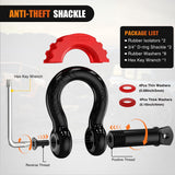 Nilight Kinetic Recovery Tow Rope Kit with 3/4 Inch Anti-Theft D-Ring Shackles 1 Inch x 30ft Heavy Duty Offroad Tow Rope Snatch Strap Towing Strap kit 48,000LBS for UTV ATV SUV Truck Car Jeep Tractor, view 5