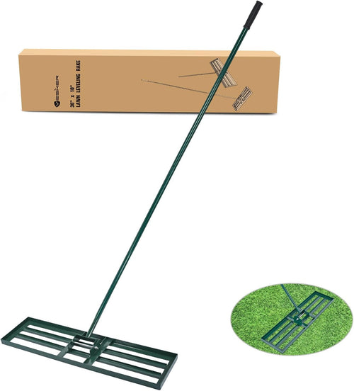 Nilight Lawn Leveling Rake 36 Inch for Soil Yard Leveling Rake with 36 Inchx10 Inch Ground Plate 72 Inch Steel Handle Effort-Saving Heavy Duty Ground Leveler Tool for Backyard Garden Farm Golf Course Landscaping