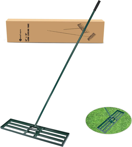 Nilight Lawn Leveling Rake 42 Inch for Soil Yard Leveling Rake with 42 Inchx10 Inch Ground Plate 72 Inch Steel Handle Effort-Saving Heavy Duty Ground Leveler Tool for Backyard Garden Farm Golf Course Landscaping
