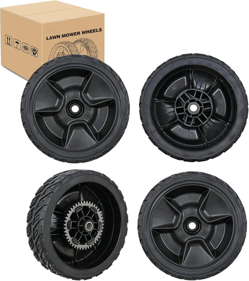 Nilight Lawn Mower Wheels Replacement 8 Inch, 2 Rear 42710-VR8-N00ZA and 2 Front 44710-VR8-N00ZA, Honda Lawnmower Wheels Compatible with HRN216 Series for Self-Propelled Walk-Behind, 4-Pack
