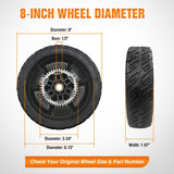 Nilight Lawn Mower Wheels Replacement 8 Inch, 2 Rear 42710-VR8-N00ZA and 2 Front 44710-VR8-N00ZA, Honda Lawnmower Wheels Compatible with HRN216 Series for Self-Propelled Walk-Behind, 4-Pack, view 2