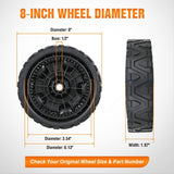 Nilight Lawn Mower Wheels Replacement 8 Inch 634-05040 Assembly, Lawnmower Wheels Compatible with MTD, Cub Cadet, Craftsman M210 M215 M230 M250 M270 M275 Walk-Behind Mower, 2-Pack, view 2