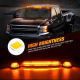 Nilight LED Cab Marker Lights 3 PCS Roof Running Light LED Smoke Lens Amber Cab Clearance Light Compatible with 2002-2007 Chevy Silverado GMC Sierra 1500 1500HD 2500 2500HD 3500, view 3