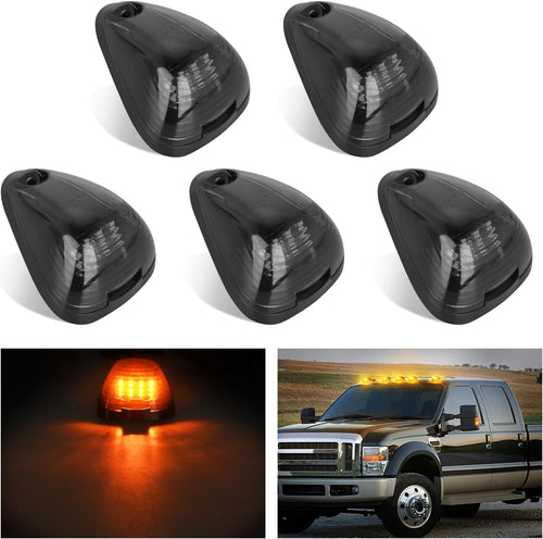 Nilight LED Cab Marker Lights 5 PCS 16 LED Smoke Lens Amber Clearance Roof Running Light Compatible with 1999-2016 Ford E150 E250 E350 E450 E550 F150 F250 F350 F450 F550 Super duty