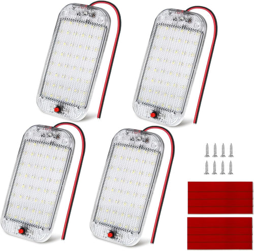 Nilight LED Dome Light 8PCS 6 Inch Interior Light White | 48 LEDs 800LM Output with On Off Switch and 12V-85V Compatibility for RV Enclosed Cargo Trailer Truck Boat and Van