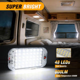 Nilight LED Dome Light 8PCS 6 Inch Interior Light White | 48 LEDs 800LM Output with On Off Switch and 12V-85V Compatibility for RV Enclosed Cargo Trailer Truck Boat and Van, view 6