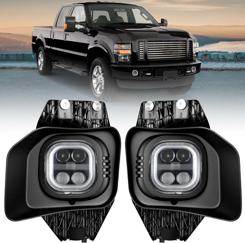 Nilight LED Fog Light Assembly Compatible with 2011 2012 2013 2014 2015 2016 Ford F250 F350 F450 F550 with Daytime Running Lights Driving Lamp Plug and Play Driver side and Passenger Side